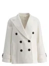 Brunello Cucinelli Monili Bead-embellished Peacoat In White