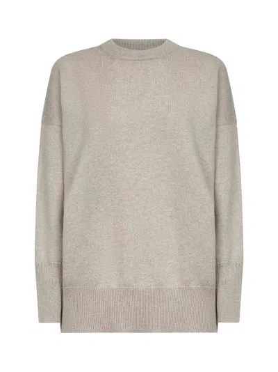 Brunello Cucinelli Women Beige Cashmere Sweater With Monili