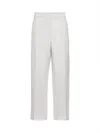 Brunello Cucinelli Women Beige Sparkling Canvas Slouchy Trousers