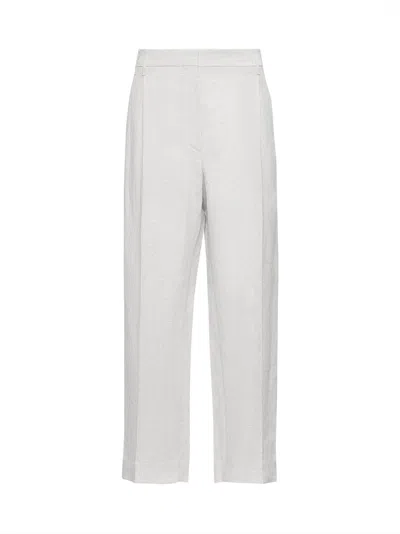 Brunello Cucinelli Women Beige Sparkling Canvas Slouchy Trousers