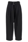 Brunello Cucinelli Women Belt Wool Pants In Black