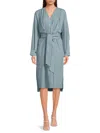 BRUNELLO CUCINELLI WOMEN'S BELTED HIGH LOW SOLID MIDI DRESS