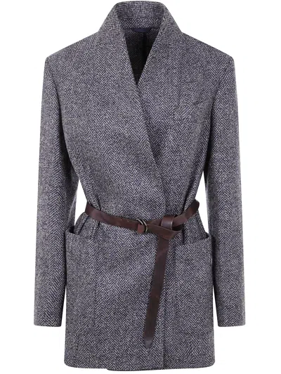 BRUNELLO CUCINELLI BRUNELLO CUCINELLI WOMEN BELTED SUIT-TYPE JACKET