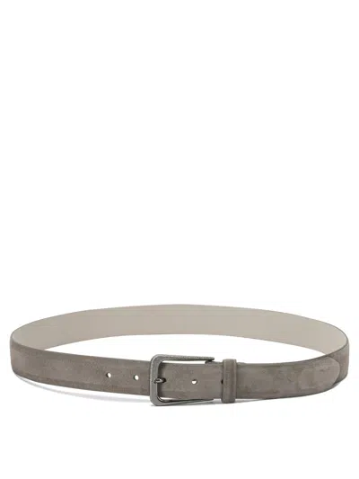 Brunello Cucinelli Women Suede Belt In Gray