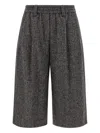 Brunello Cucinelli Wool Bermuda Shorts In Gray