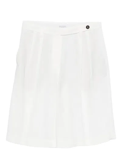 Brunello Cucinelli Women Bermuda In White