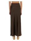 Brunello Cucinelli Women Fluid Bias-cut Satin Cady Skirt In Brown