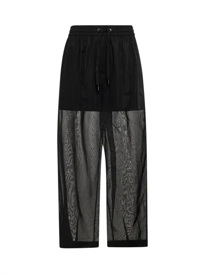 Brunello Cucinelli Women Black Organza Track Trousers