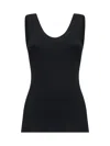 Brunello Cucinelli Black Cotton Tank Top With Monile Insert In Black