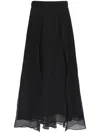 Brunello Cucinelli Crispy Silk Paneled Maxi Circle Skirt