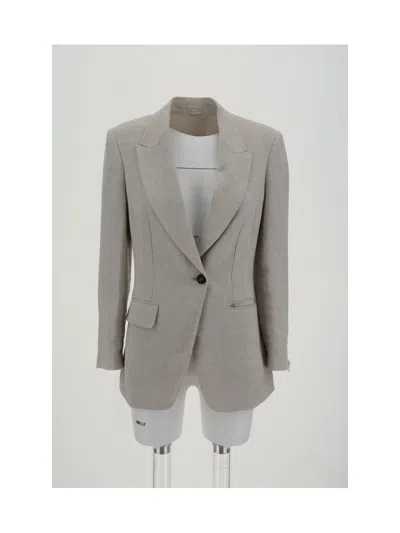 Brunello Cucinelli Women Blazer Jacket In Gray