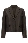 Brunello Cucinelli Women Blazer Nappa Monile In Brown