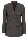 Brunello Cucinelli Blazer Tweed Monile In Gray