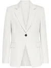 Brunello Cucinelli Viscose And Linen Single-breasted Blazer In White
