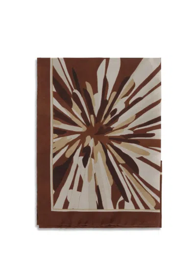 Brunello Cucinelli Women Bloom Print Silk Pongée Scarf In Neutral