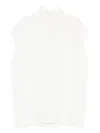 Brunello Cucinelli Turtleneck Sleeveless Top In White