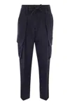 BRUNELLO CUCINELLI WOMEN'S BLUE SARTORIAL CARGO TROUSERS FOR FW23