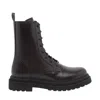 Brunello Cucinelli Leather Biker Boots In Brown