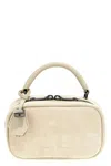 Brunello Cucinelli 'boston Explorer' White Crossbody Bag With Removable Metal Padlock Charm In Cream