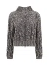 Brunello Cucinelli Women Braided Cardigan In Gray