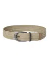 Brunello Cucinelli Linen Belt Braided Design Shiny Loop In Neutral