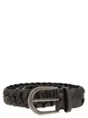 Brunello Cucinelli Women Braided Nappa Leather Belt With Jewellery In Black