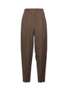 Brunello Cucinelli Women Brown Baggy Pull-up Trousers In Brown