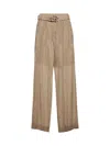 Brunello Cucinelli Women Brown Organza Wide Trousers In Brown