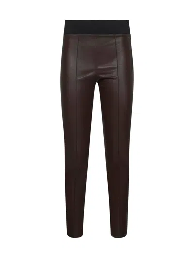 Brunello Cucinelli Women Brown Stretch Nappa Leggings