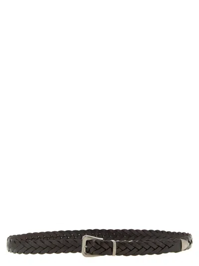 BRUNELLO CUCINELLI WOMEN BROWN WOVEN BUCKLE BELT, 32 LUXURY BELTS FOR WOMEN DARVEYS