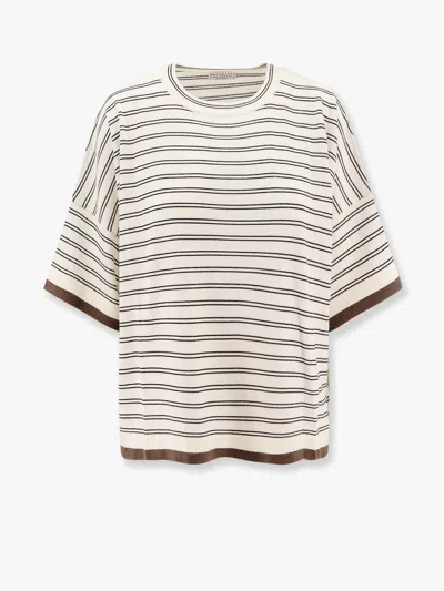 Brunello Cucinelli Women  Beige Knitwear In Cream