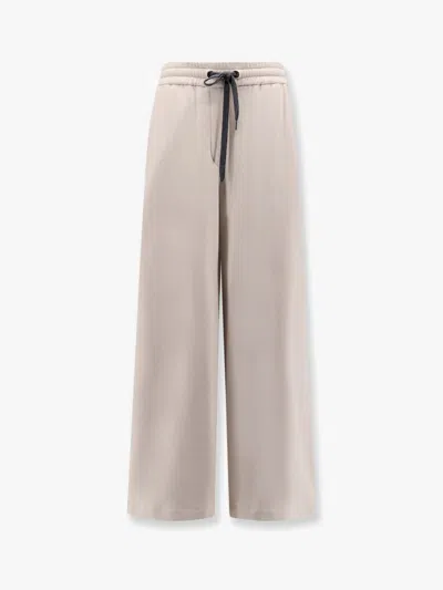 Brunello Cucinelli Women  Beige Pants In Cream