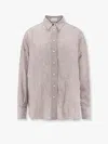 Brunello Cucinelli Striped Linen And Silk Shirt In Multicolor