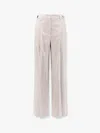 Brunello Cucinelli Striped Linen And Cotton Trousers In Multicolor