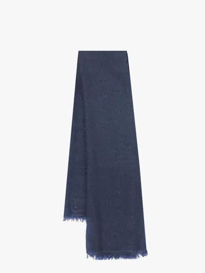 Brunello Cucinelli Women Cashmere And Silk Scarf In Blue