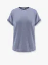 Brunello Cucinelli Sparkling Cashmere And Silk Lightweight Sweater In Blue