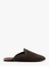Brunello Cucinelli Monili-embellished Raffia Slippers In Brown