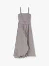 Brunello Cucinelli Striped Cotton Long Dress With Wide Panel In Multicolor