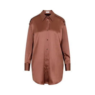 Brunello Cucinelli Monili Chain Detail Shirt In Brown