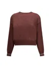 Brunello Cucinelli Women 's Sweater With Sparkling Cuffs In Brown