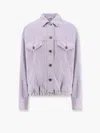 Brunello Cucinelli Cotton And Linen Denim Jacket With Elastic Bottom In Multicolor