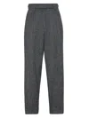 Brunello Cucinelli Baggy Sartorial High-rise Wool Straight Pants In Black
