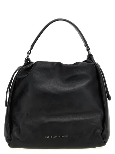 Brunello Cucinelli Women 'bucket Mellow' Handbag In Black