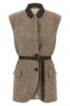 Brunello Cucinelli Women Buttoned Chevron Vest In Brown