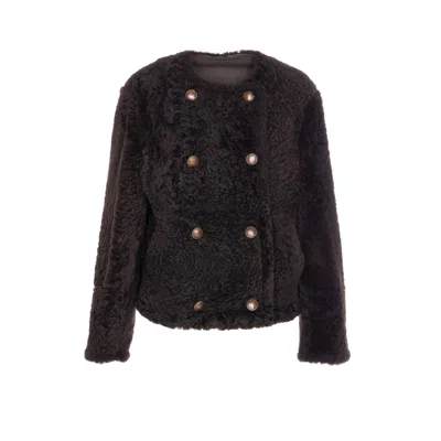 BRUNELLO CUCINELLI BRUNELLO CUCINELLI WOMEN CABAN CROP IN SHEARLING FUZZY