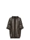 Brunello Cucinelli Women's Cable & Mesh Jute And Cotton Cardigan With Hood And Shiny Zipper Pull