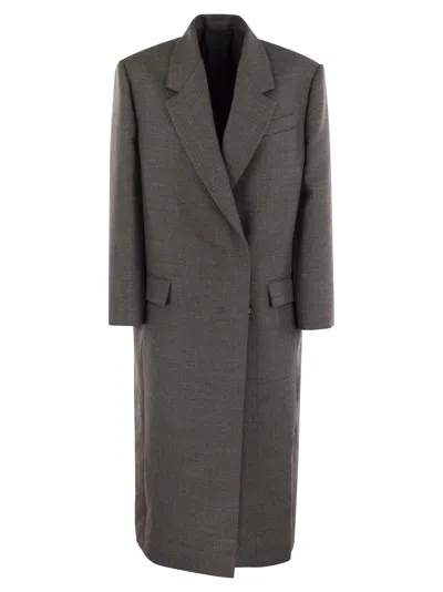 Brunello Cucinelli Women Cappotto Grigio Scuro In Gray
