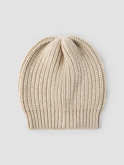 Brunello Cucinelli Women's Cashmere And Silk Diamond Yarn Knit Beanie In Beige