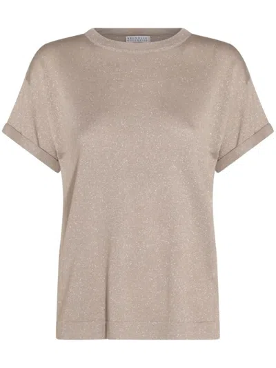 Brunello Cucinelli Women Cashmere And Silk Lightweight Sweater In Brown