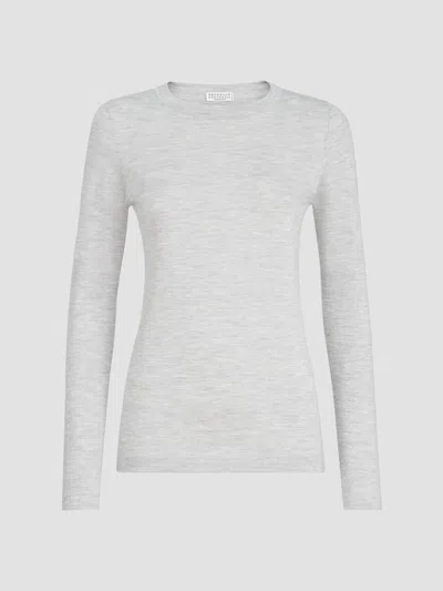 Brunello Cucinelli Women's Cashmere And Silk Lightweight Sweater In Gray